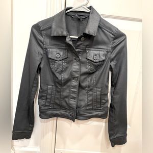 White House Black Market Gray Leather Jacket